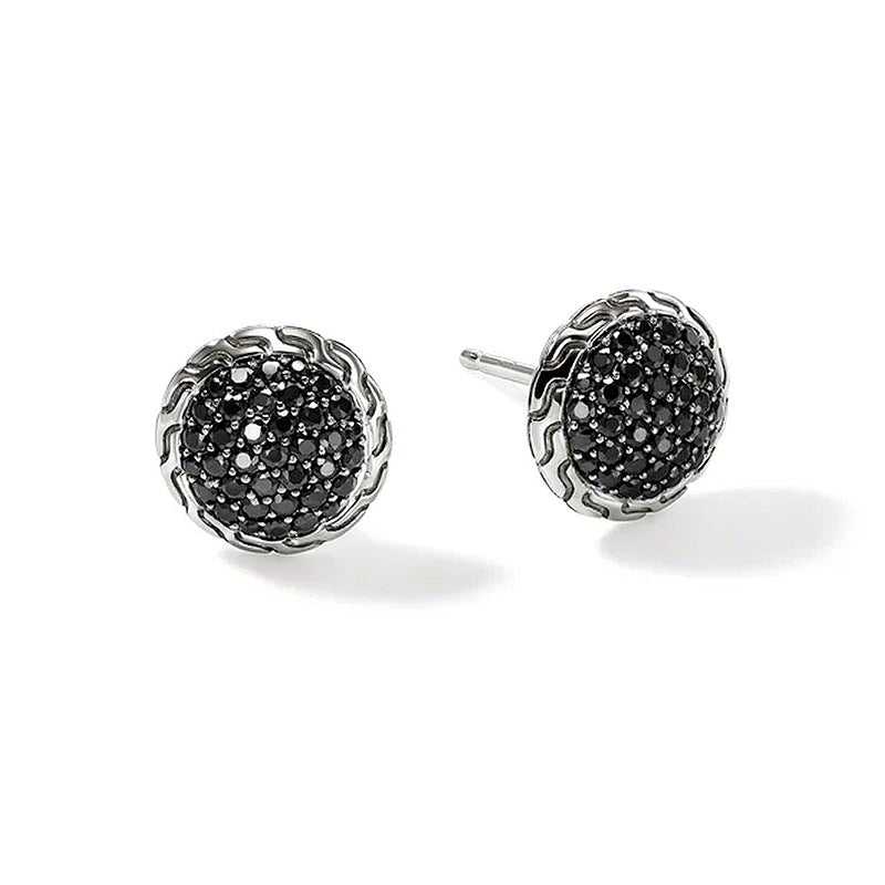 John Hardy Sterling Silver & Black Sapphire 10mm Essentials Earrings