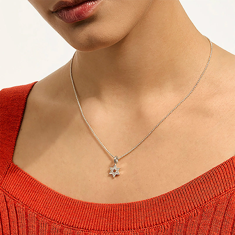 John Hardy Essentials Sterling Silver & Diamond Star of David Pendant