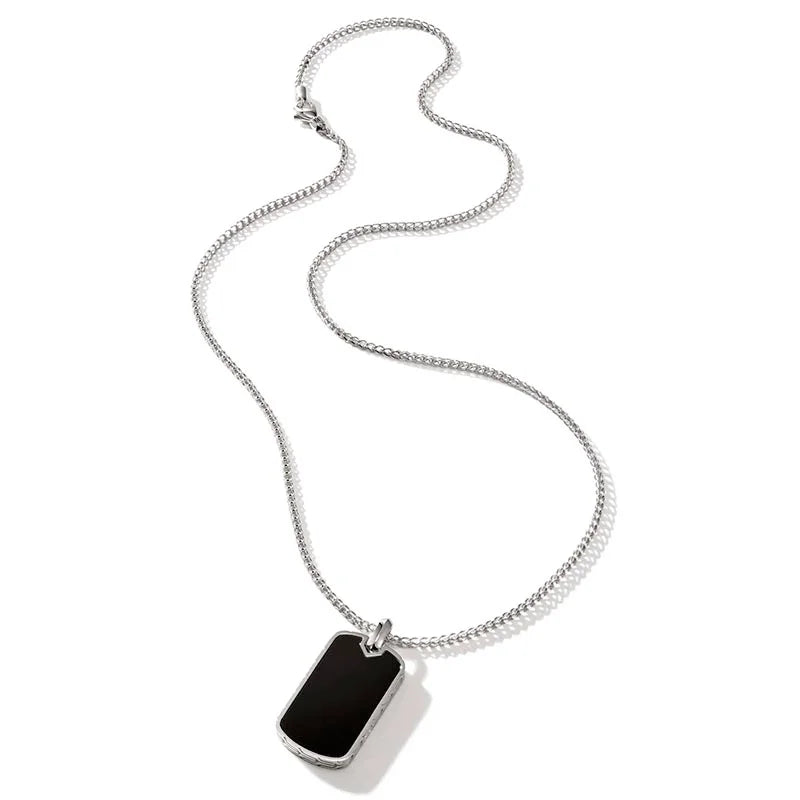 Dog tag necklace black discount