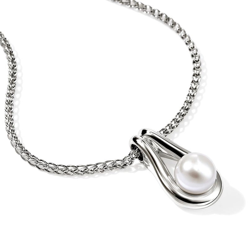 John Hardy Sterling Silver & Pearl Surf Pendant