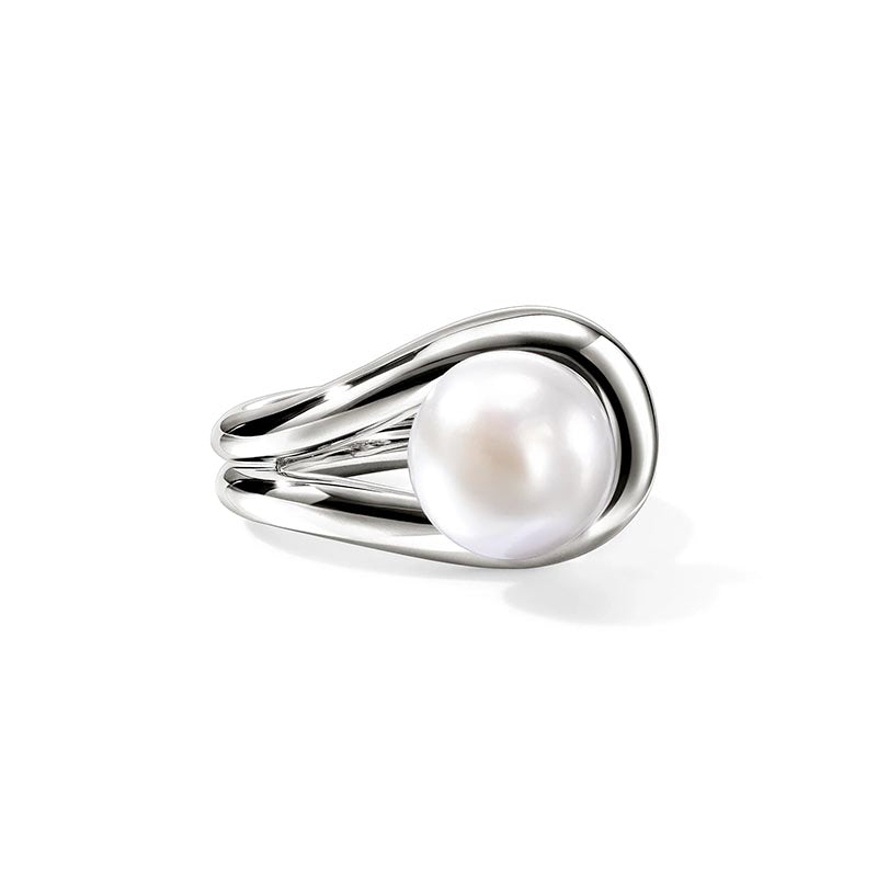 John Hardy Sterling Silver & Pearl Surf Ring