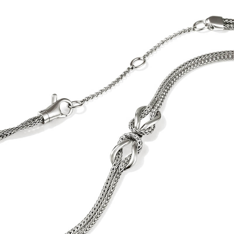 John Hardy Sterling Silver Infinite Love Knot Station Necklace
