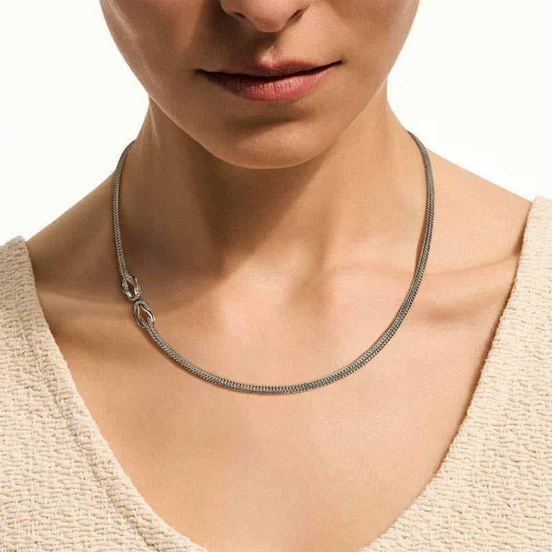 John Hardy Sterling Silver Infinite Love Knot Station Necklace