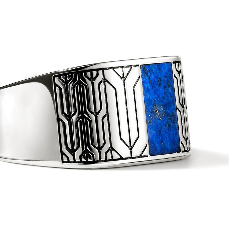 John Hardy Sterling Silver Icon 50 Lapis Lazuli Ring