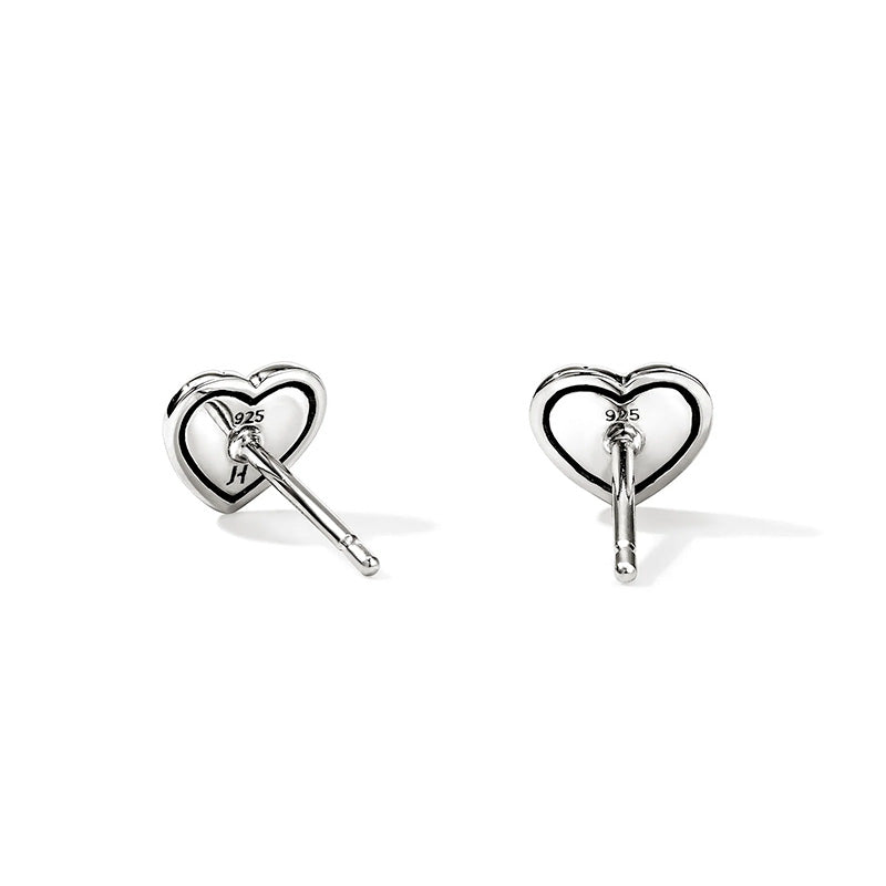 John Hardy Sterling Silver & Diamond Essentials Heart Earrings