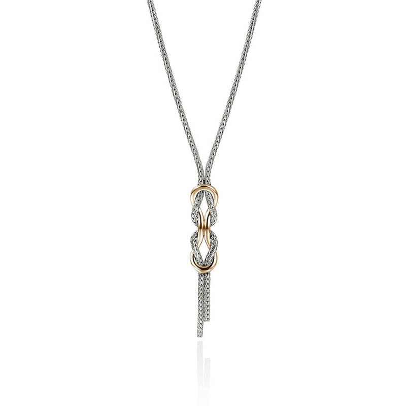 John Hardy Sterling Silver & Yellow Gold 1.8mm Infinite Love Knot Necklace