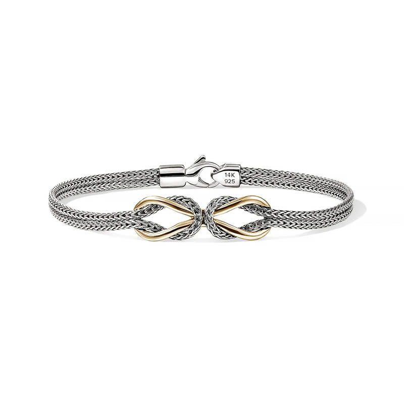 John Hardy Sterling Silver & Yellow Gold 3.6mm Infinite Love Knot Bracelet