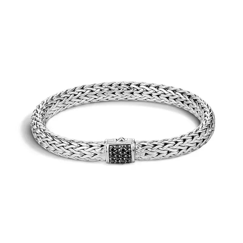 John Hardy 7.5mm Classic Chain Black Sapphire Bracelet