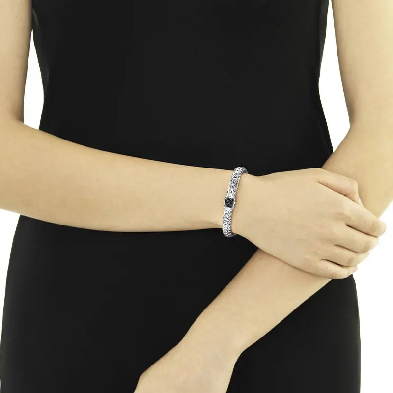 John Hardy 7.5mm Classic Chain Black Sapphire Bracelet
