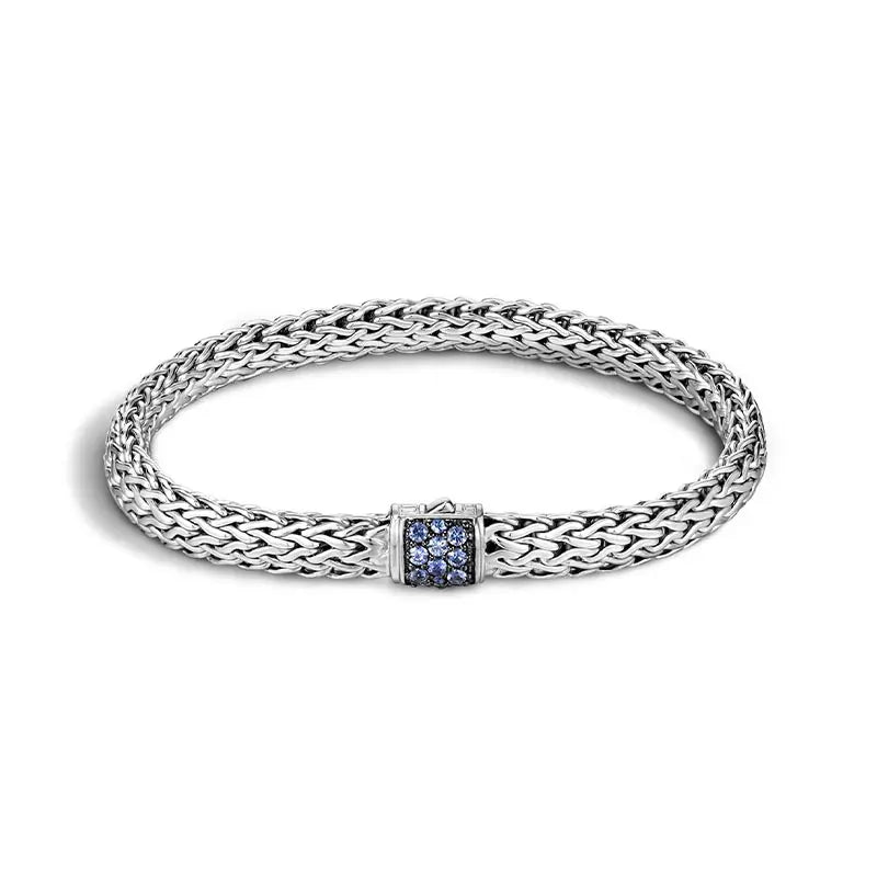 John Hardy 6.5mm Classic Chain Blue Sapphire Bracelet