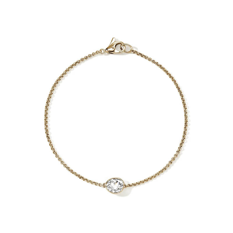 John Hardy Yellow Gold 1.5mm Lovestruck Diamond Bracelet