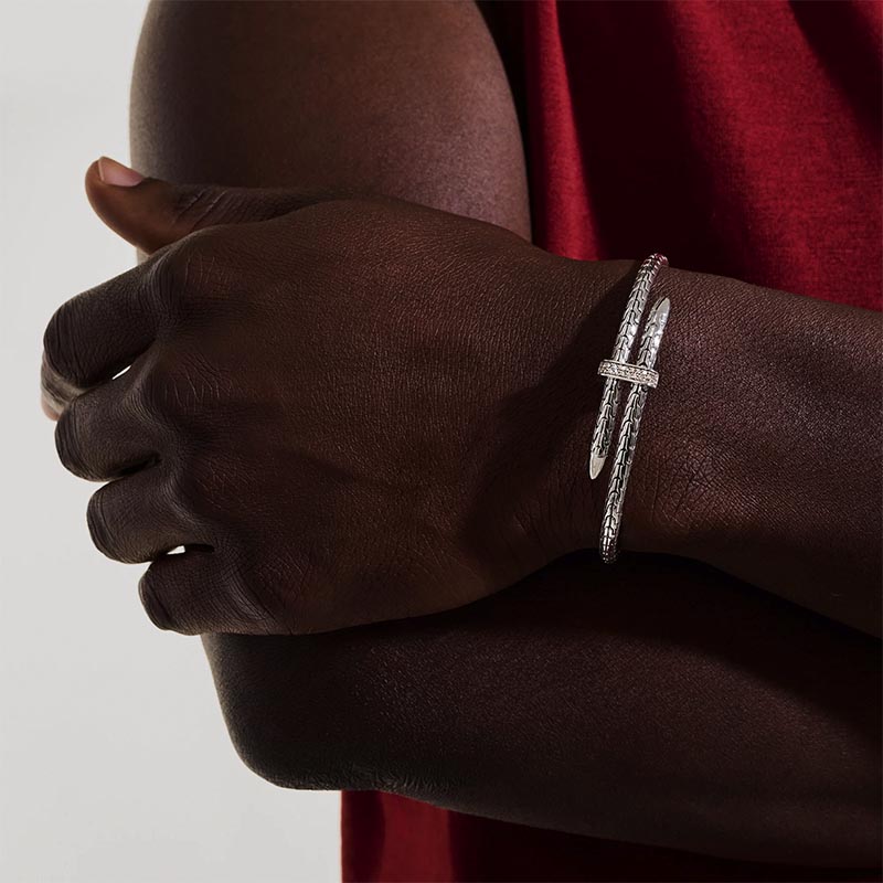 John Hardy 4mm Spear Diamond Cuff