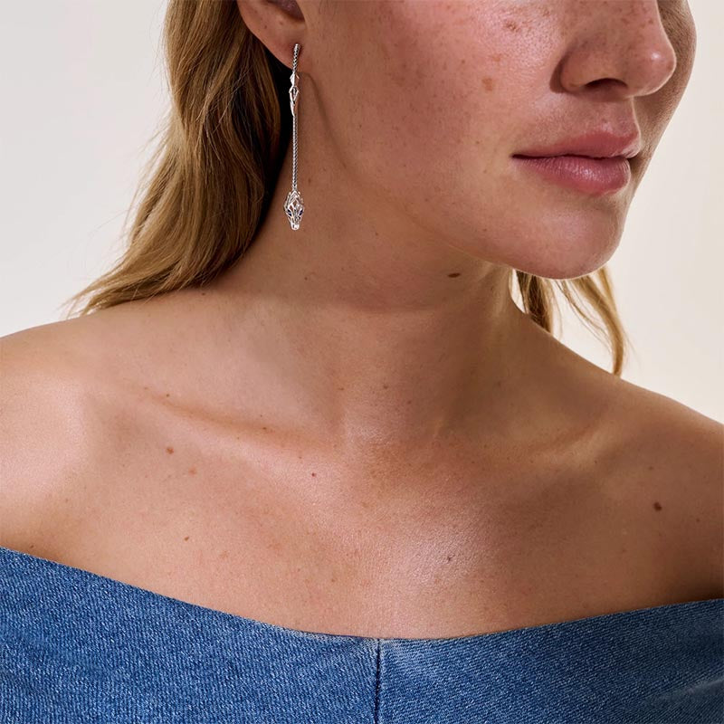 John Hardy Sterling Silver Naga Drop Earrings