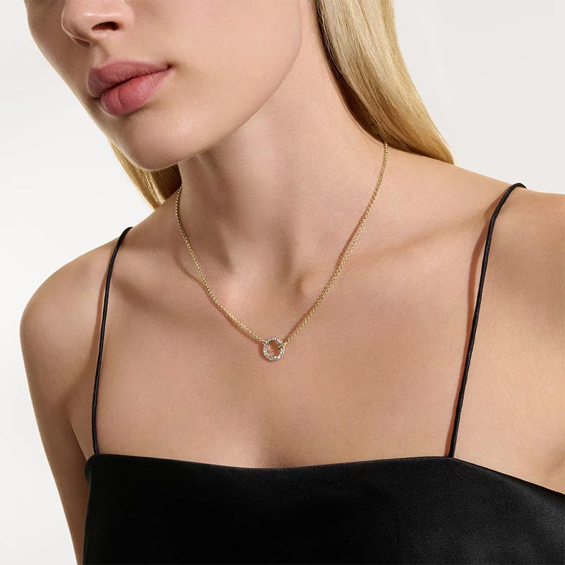 John Hardy Yellow Gold Essentials Pave Diamond Necklace