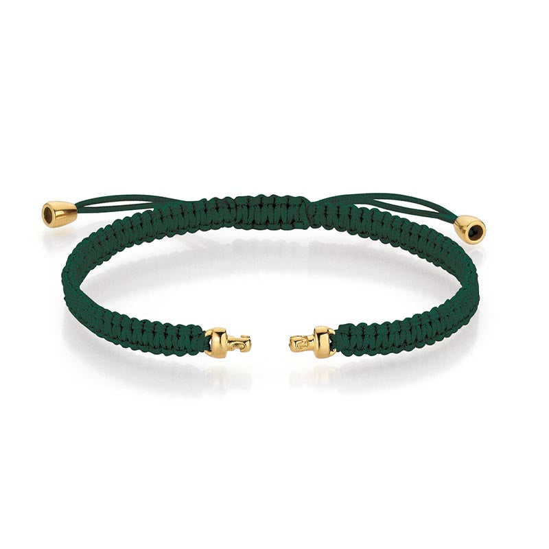 Jörg Heinz Yellow Gold & Dark Green Woven Bracelet