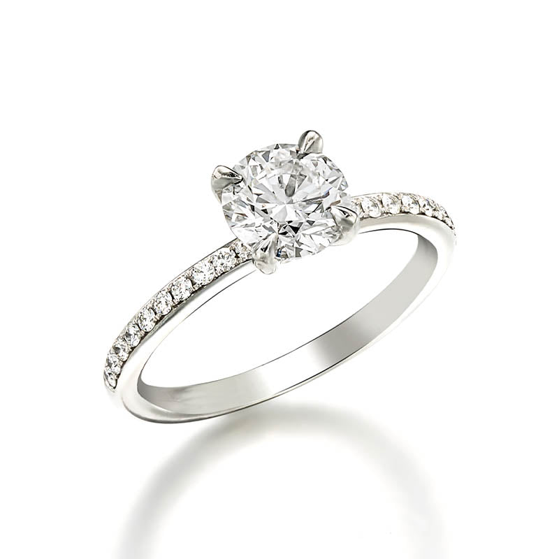 KNAR Signature Platinum 1ct Round Diamond Engagement Ring