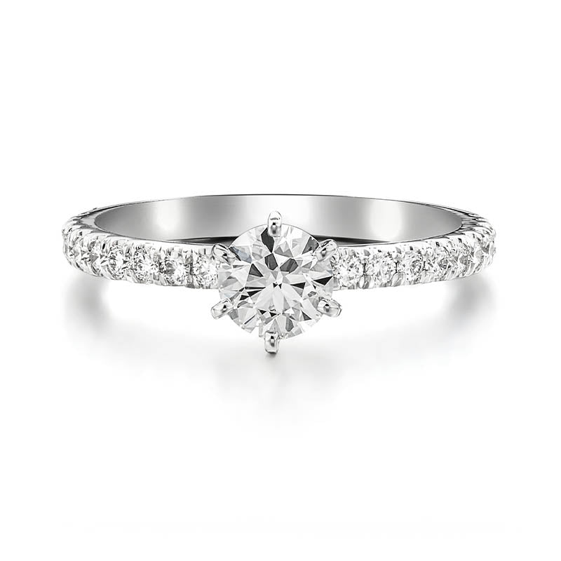 KNAR Signature White Gold 0.53 Round 6-Prong Diamond Engagement Ring