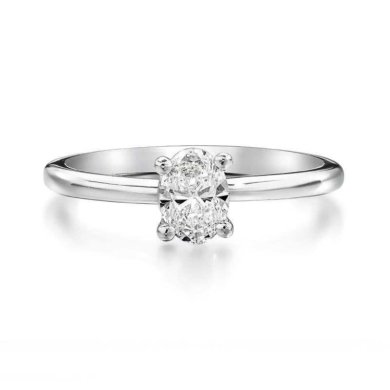 KNAR Signature White Gold 0.53ct Oval Cut Diamond Engagement Ring