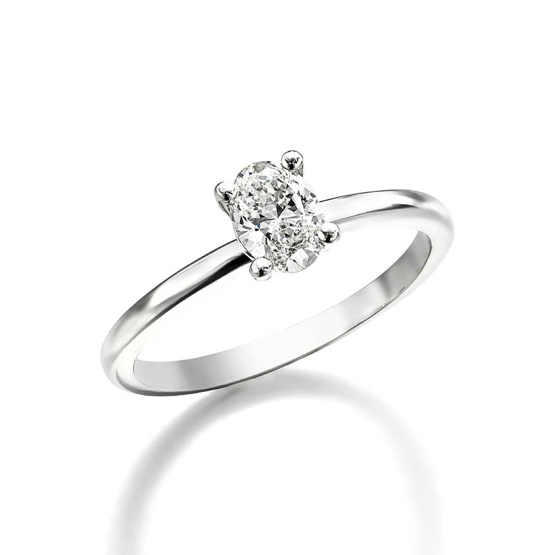 KNAR Signature White Gold 0.53ct Oval Cut Diamond Engagement Ring
