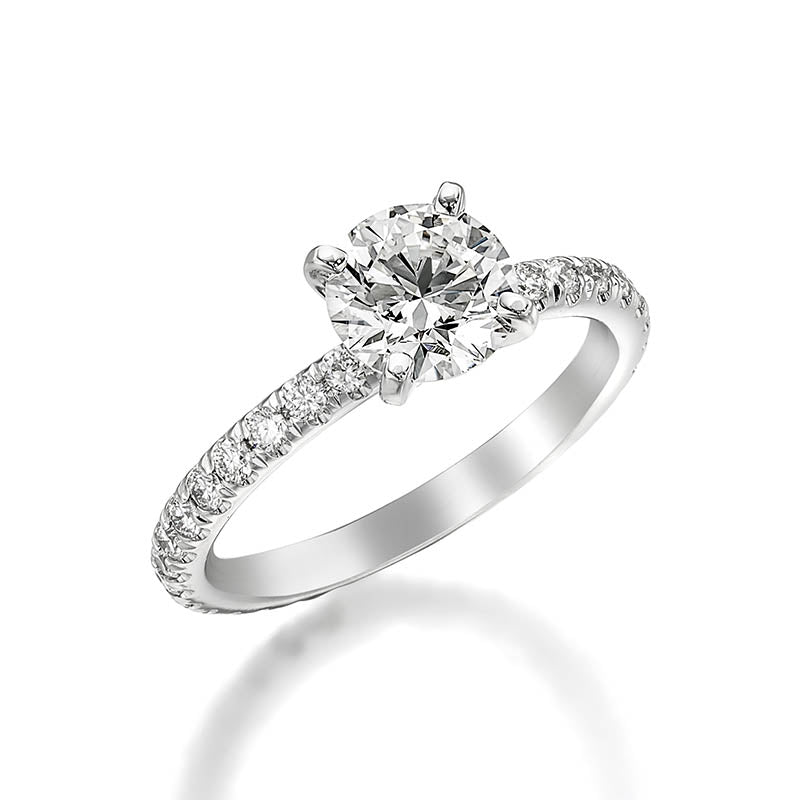 KNAR Signature White Gold 1.22ct Round Diamond Engagement Ring