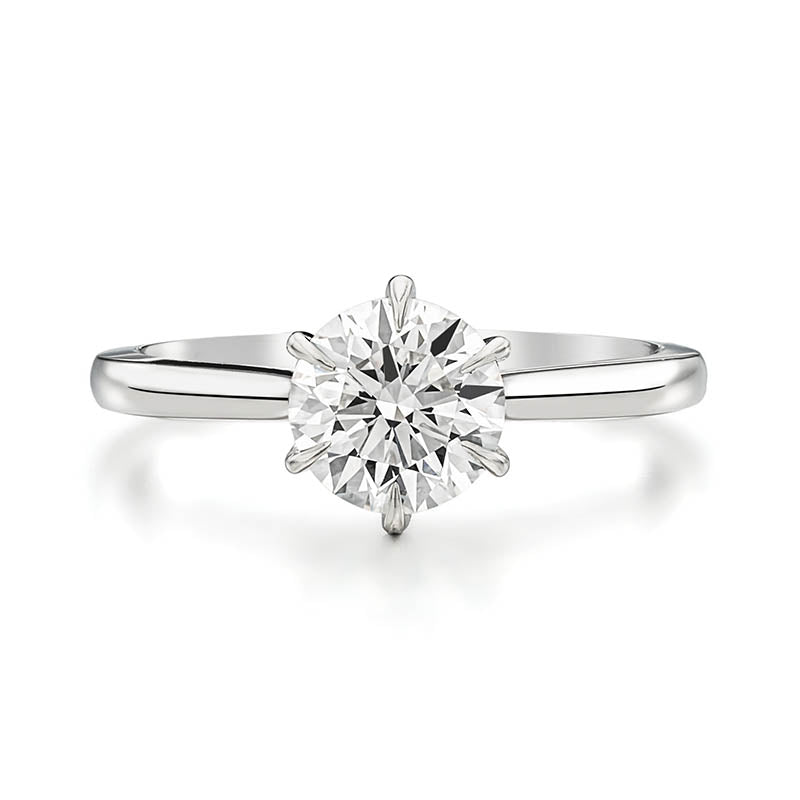 KNAR Signature White Gold 1.32ct Round 6-Prong Diamond Engagement Ring