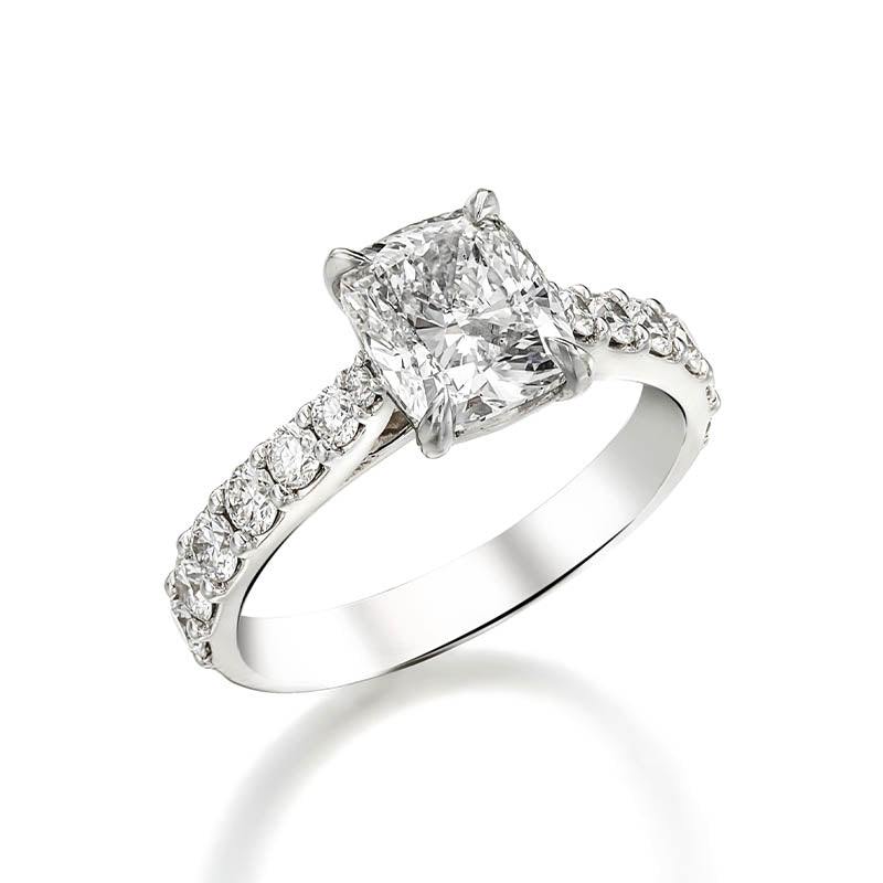 KNAR Signature White Gold 1.82ct Cushion Cut Diamond Engagement Ring