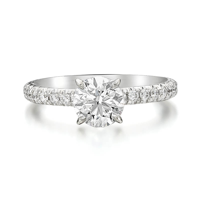 KNAR Signature White Gold 1ct Round Diamond Engagement Ring