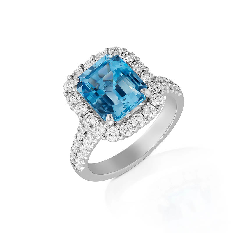Knar Signature White Gold Aquamarine Diamond Ring AA00566 CSG0002 TOP