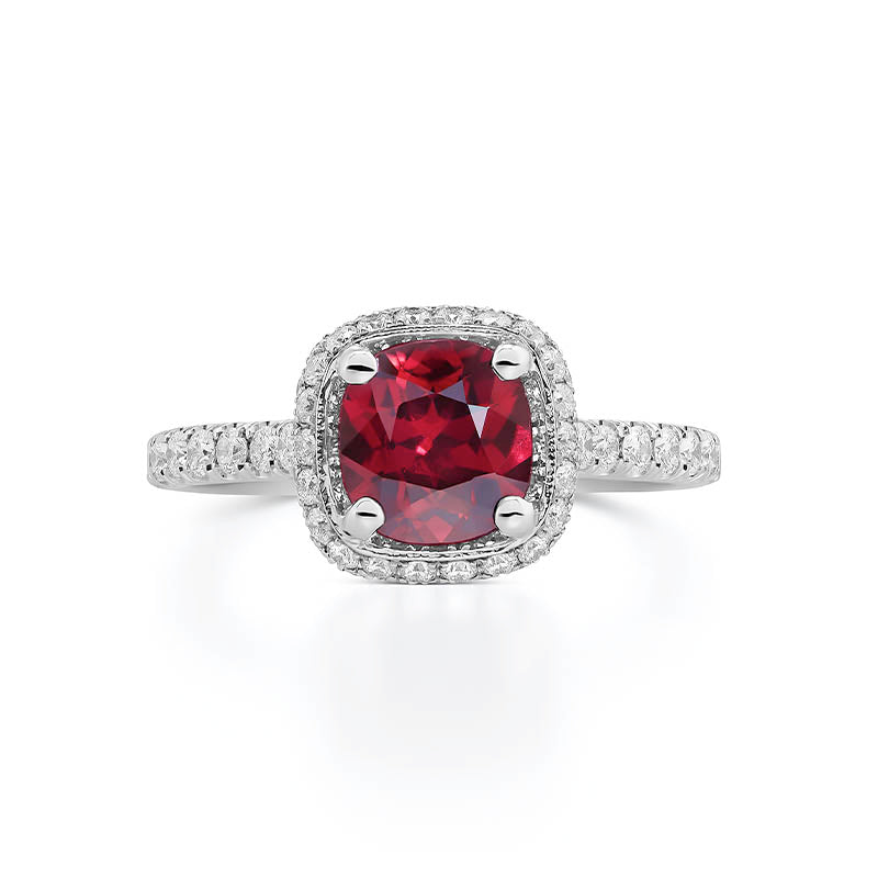 Knar Signature White Gold Ruby Diamond Ring JKC00128 BD00082 FRONT