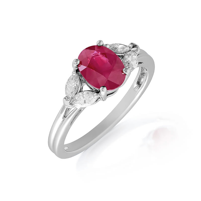 Knar Signature White Gold Ruby Diamond Ring PQ241A 18 TOP