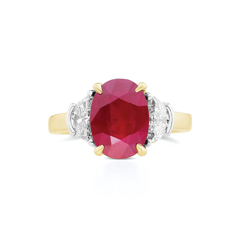 Knar SignatureYellow Gold Ruby Diamond Ring PFJ049 169 FRONT