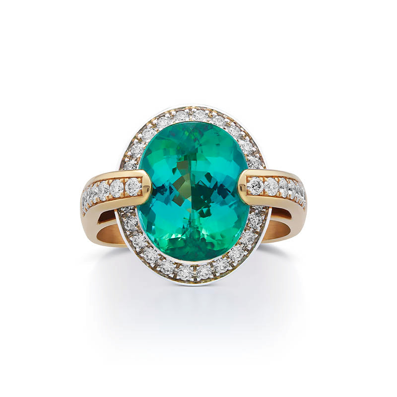 Knar SignatureYellow Gold Tourmaline Diamond Ring JFA00025 FRONT