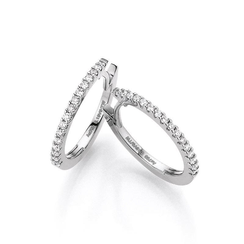 Knar Signature White Gold & Diamond Hoop Earrings