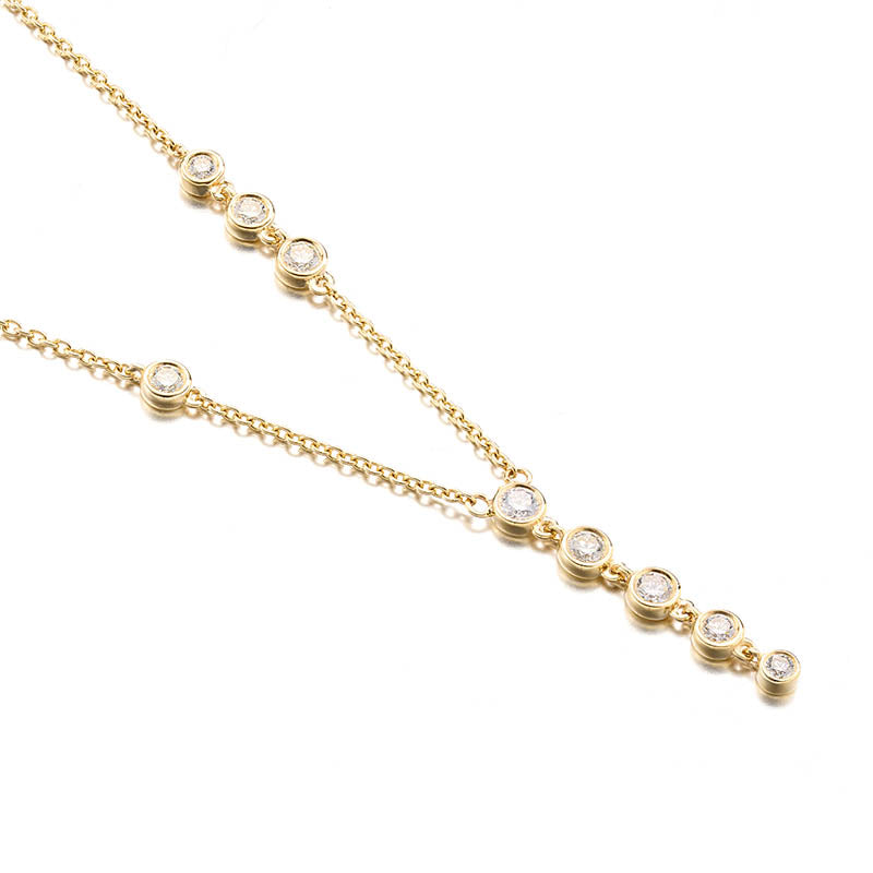 Knar Signature Yellow Gold Diamond Drop Necklace