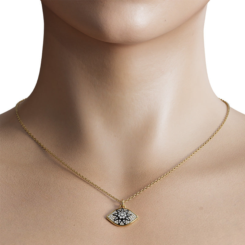 Knar Signature Yellow Gold Diamond Eye - Sun Centered Pendant