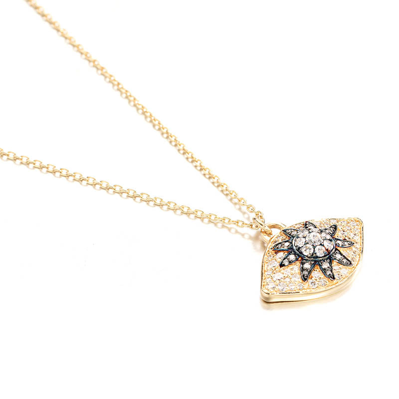 Knar Signature Yellow Gold Diamond Eye - Sun Centered Pendant