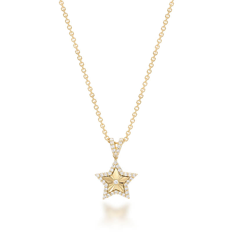 Knar Signature Yellow Gold Diamond Star Pendant