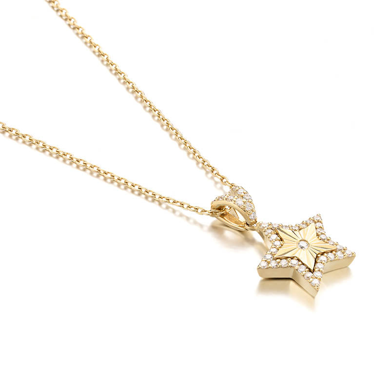 Knar Signature Yellow Gold Diamond Star Pendant