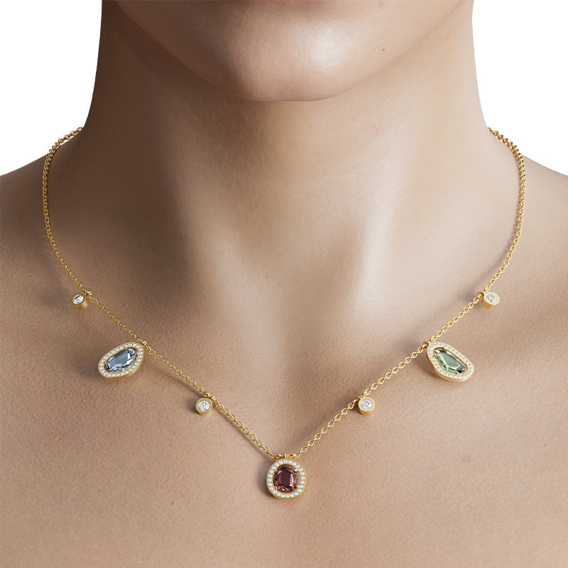 Knar Signature Yellow Gold, Multi-Coloured Sapphire & Diamond Necklace