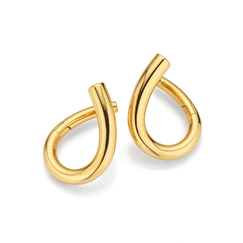 Knar Signature Yellow Hold Curved Hoop Earrings