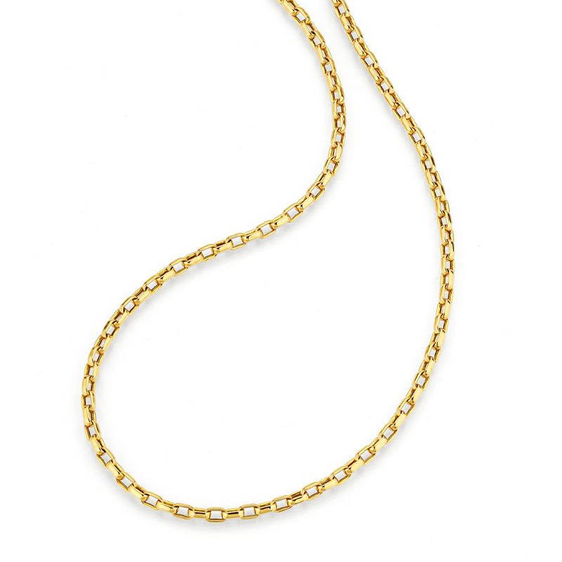 Knar Signature Yellow Gold Squared Oval Chain Neckalce