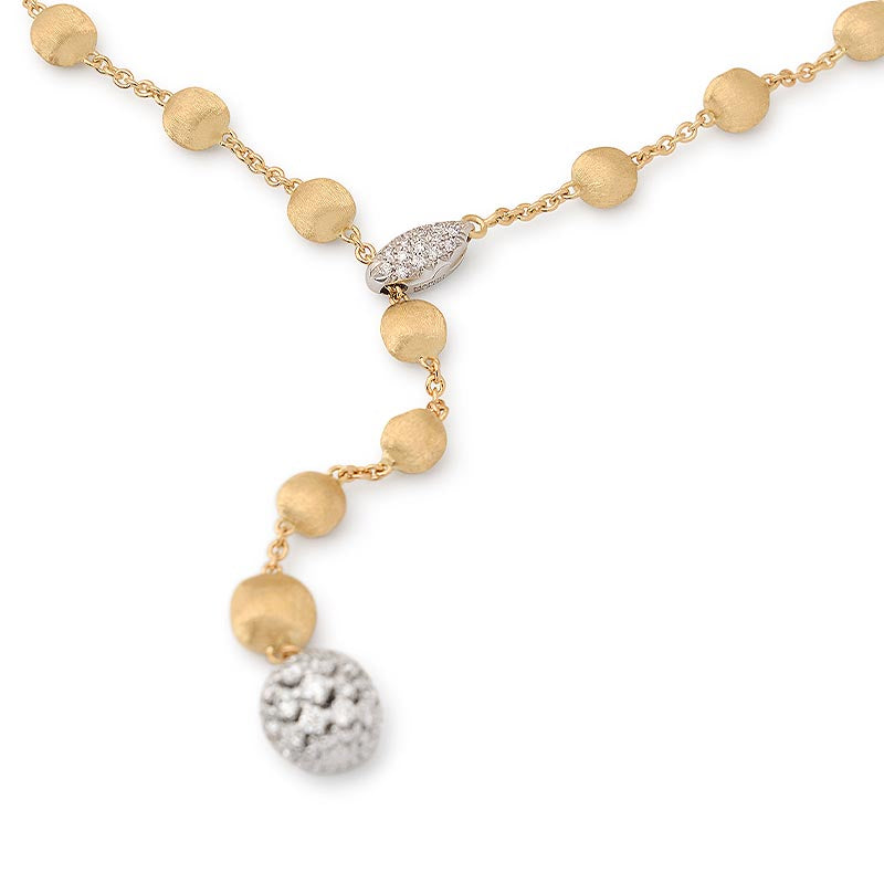 Marco Bicego Africa Alta Yellow Gold & Diamond Lariat Necklace