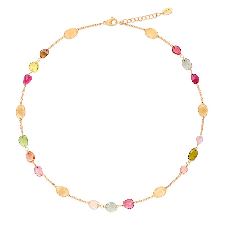 Marco Bicego Lunaria Colour Yellow Gold Muticoloured Tourmaline Necklace