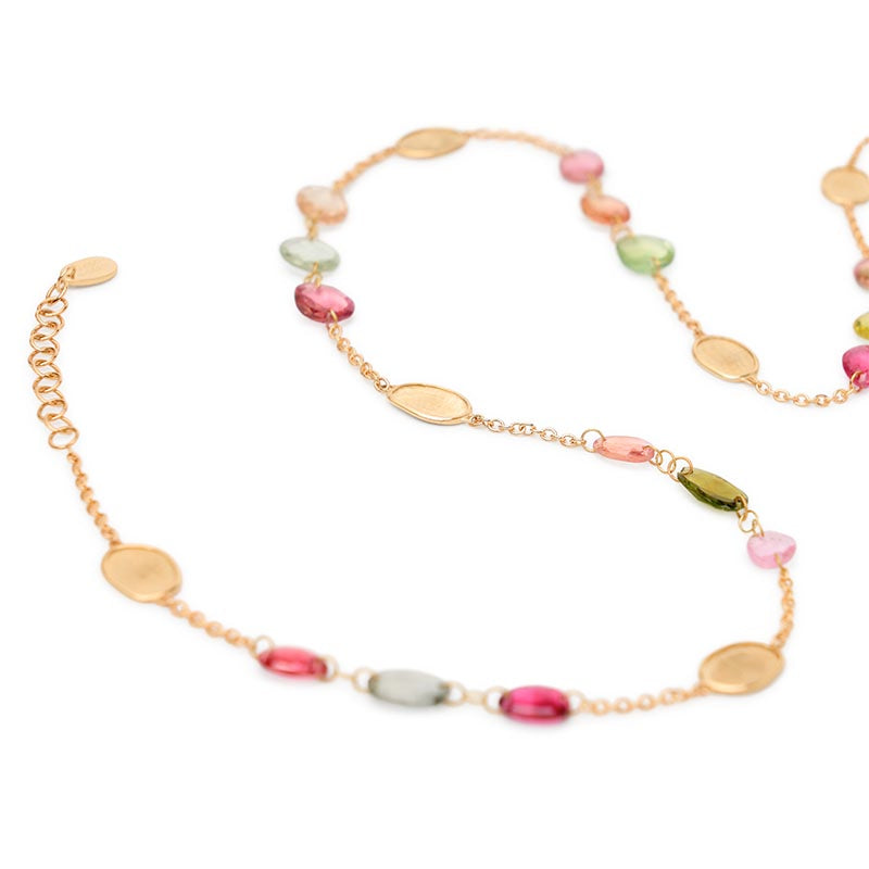Marco Bicego Lunaria Colour Yellow Gold Muticoloured Tourmaline Necklace