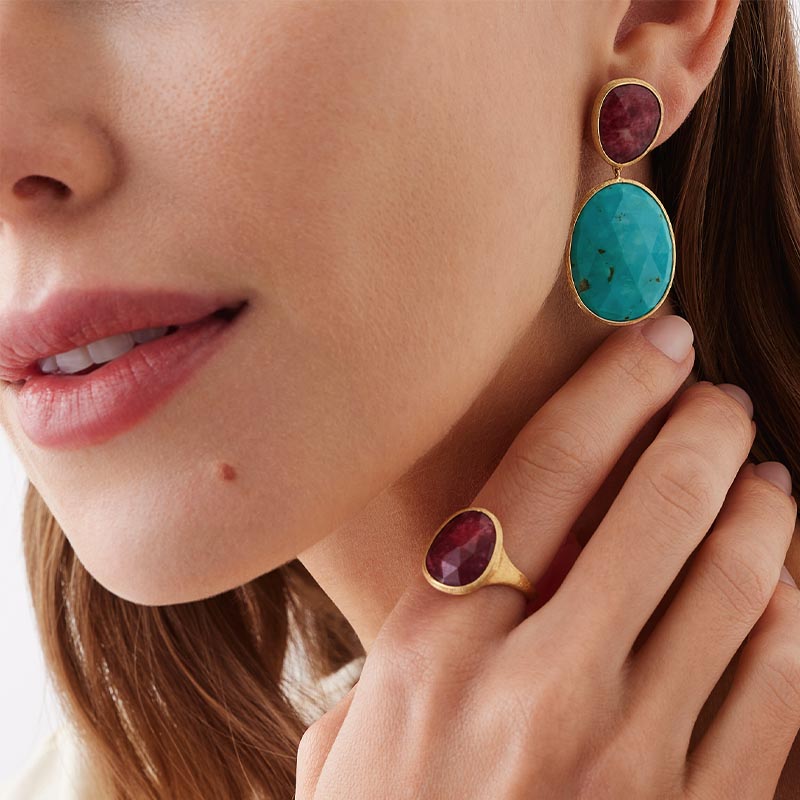 Marco Bicego Lunaria Colour Yellow Gold Thulite Ring