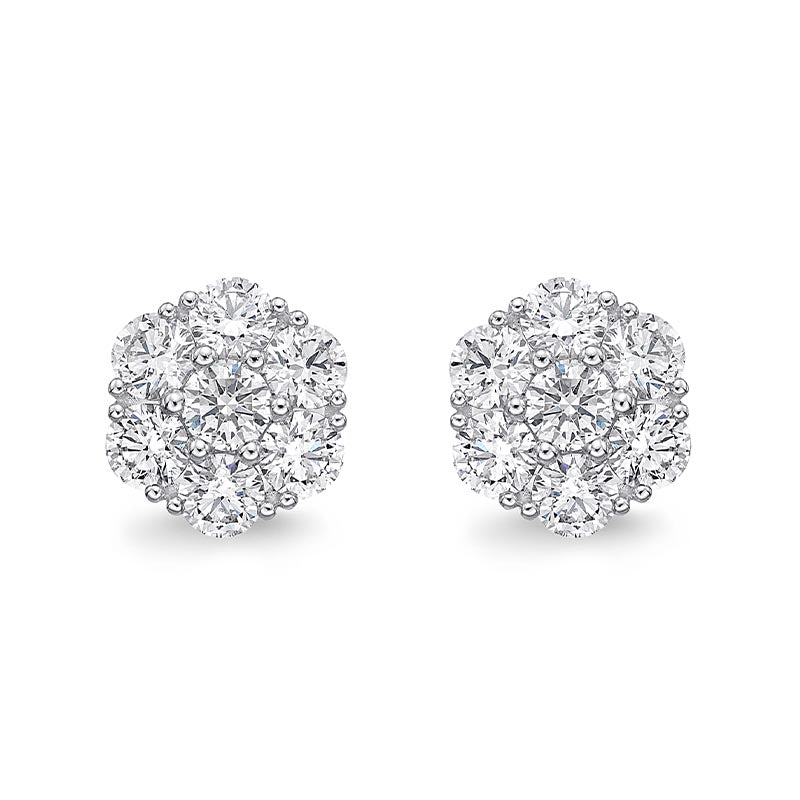 Mémoire Floral White Gold Diamond Earrings