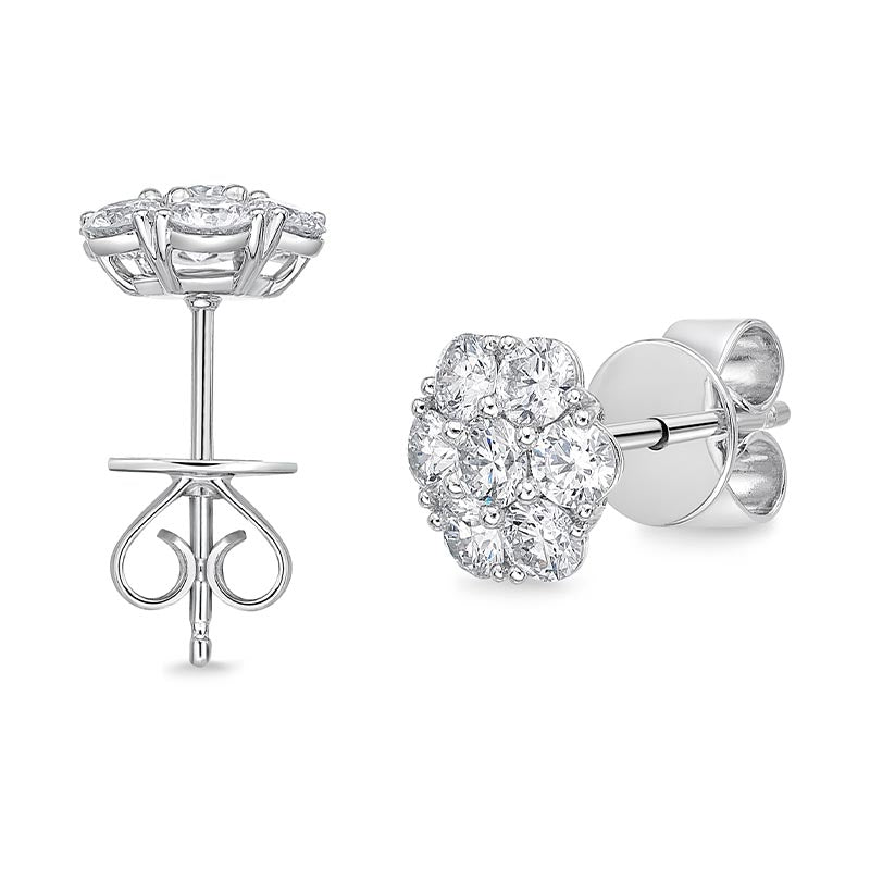 Mémoire Floral White Gold Diamond Earrings