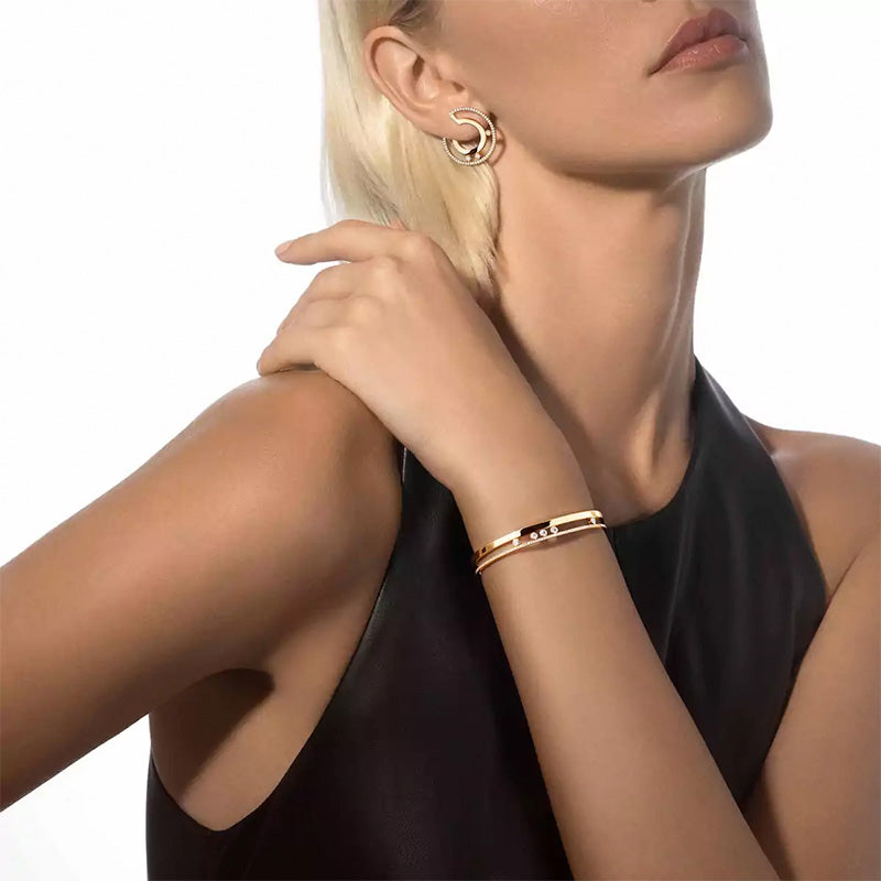 Messika Move Romane Yellow Gold Diamond Bangle