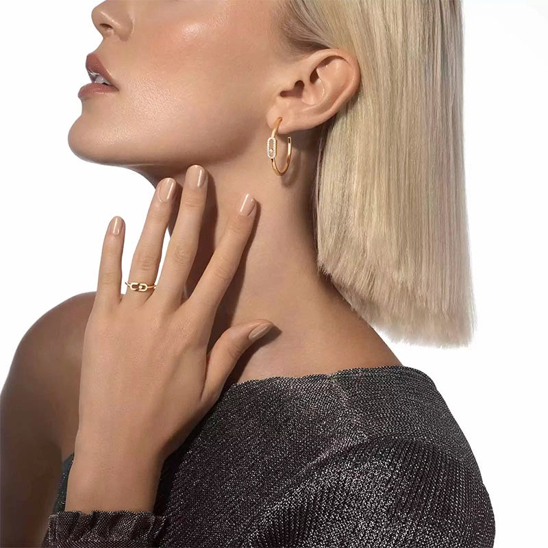 Messika Move Uno SM Yellow Gold Hoop Earrings