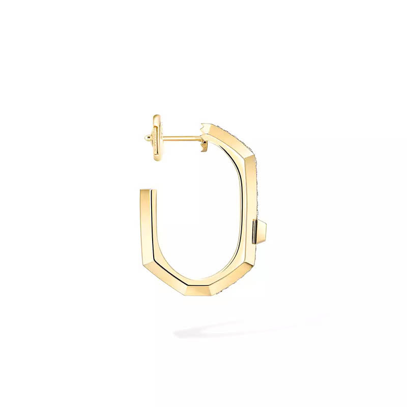 Messika Moderniste Single Pavé Yellow Gold Hoop PM Earring